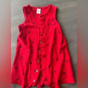 Carters Red with navy blue sailboats, 18 month romper
